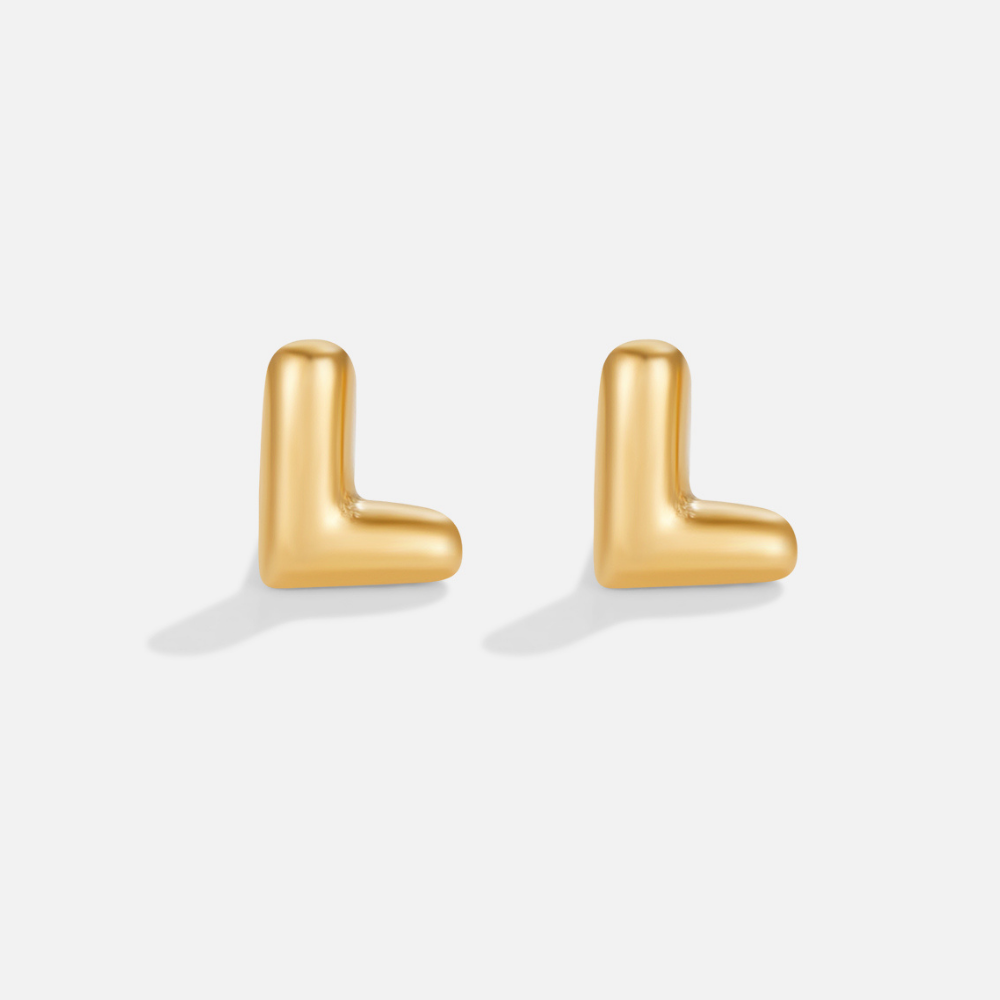 Pendientes de Letras de Burbuja Dorada