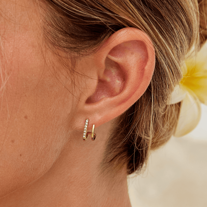 Pendientes de Garra de Cristal y Oro de 18K