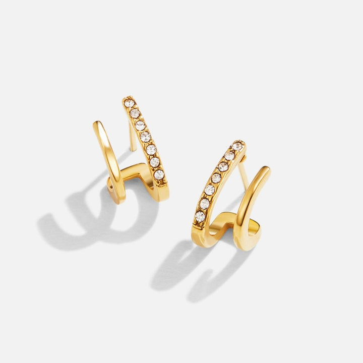Pendientes de Garra de Cristal y Oro de 18K