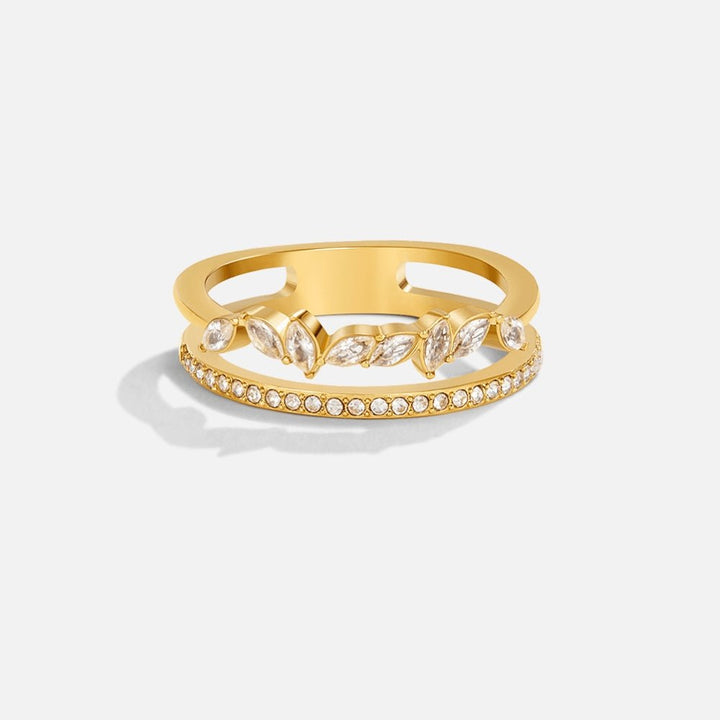 Anillo de Cristal Mia de Oro de 18K