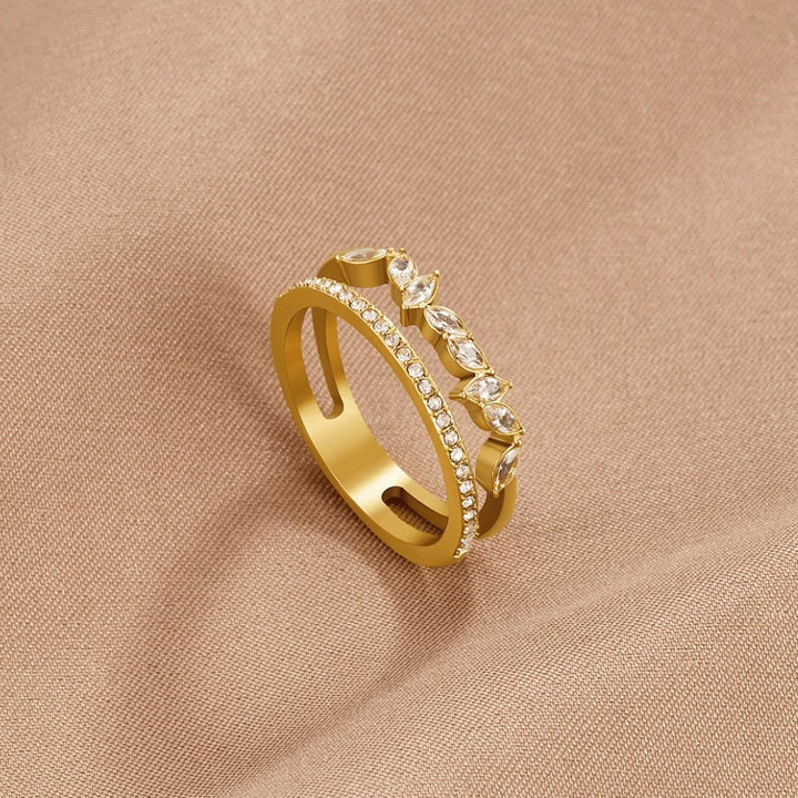 Anillo de Cristal Mia de Oro de 18K