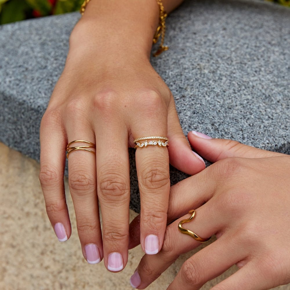 Anillo de Cristal Mia de Oro de 18K