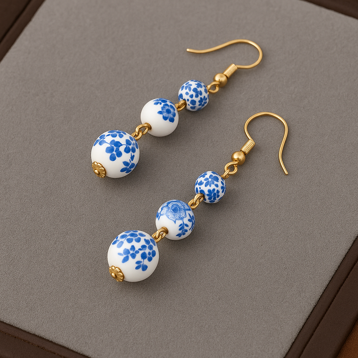 Azure Dream | Pendientes Colgantes Azules y Blancos Deslumbrantes
