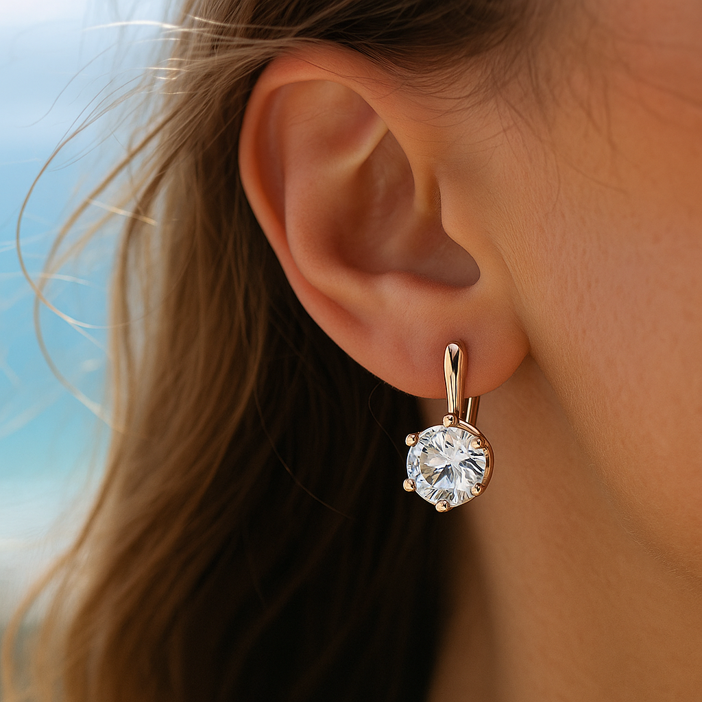 Eirene | Pendientes de Aro de Zirconio Radiante