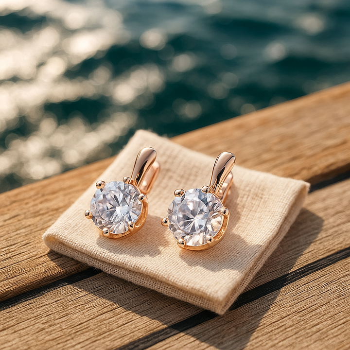 Eirene | Pendientes de Aro de Zirconio Radiante