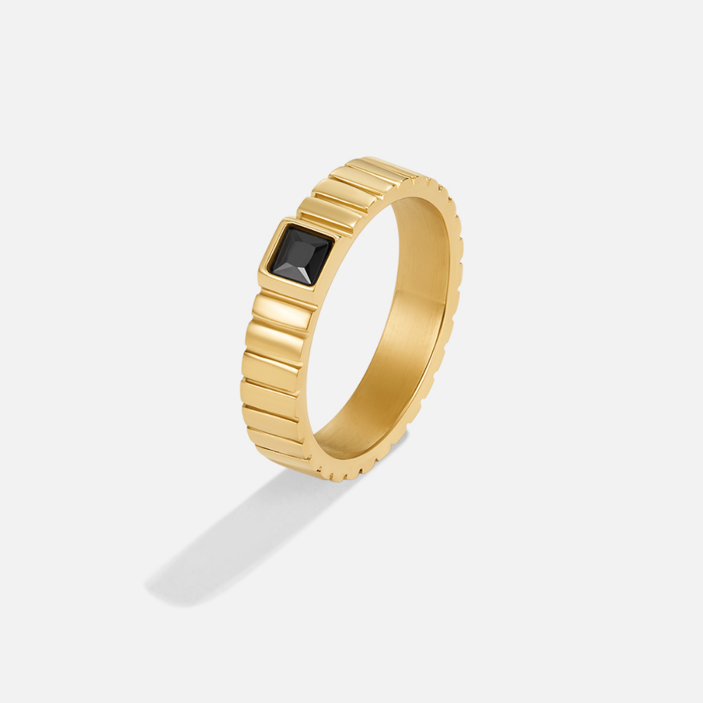 Anillo Talia Negro y Dorado