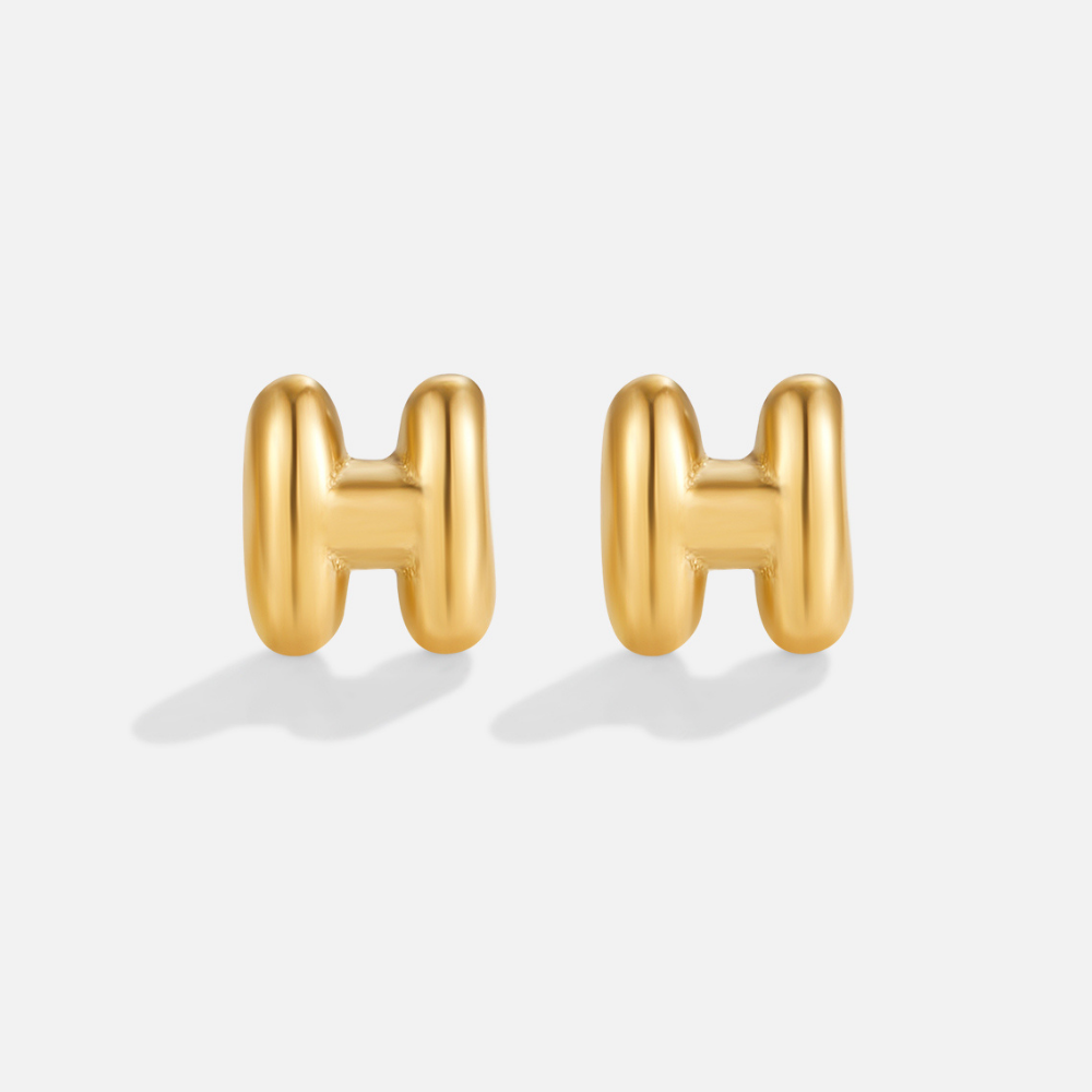 Pendientes de Letras de Burbuja Dorada