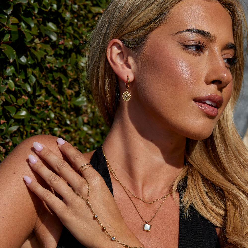 Pendientes de Moneda de Oro Celestial