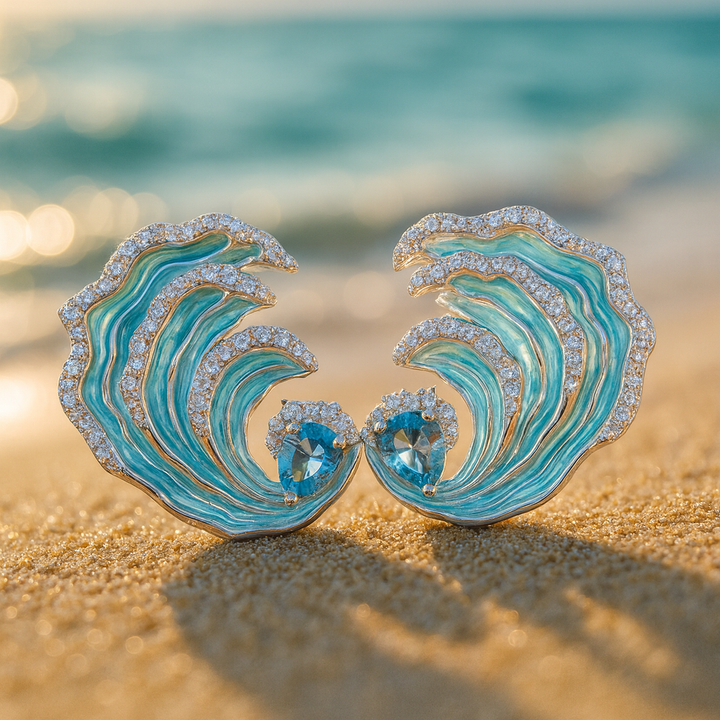 Ocean Breeze | Pendientes Onda Azul