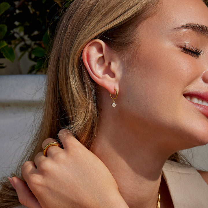 Pendientes Colgantes de Cristal de Trébol de Cuatro Hojas