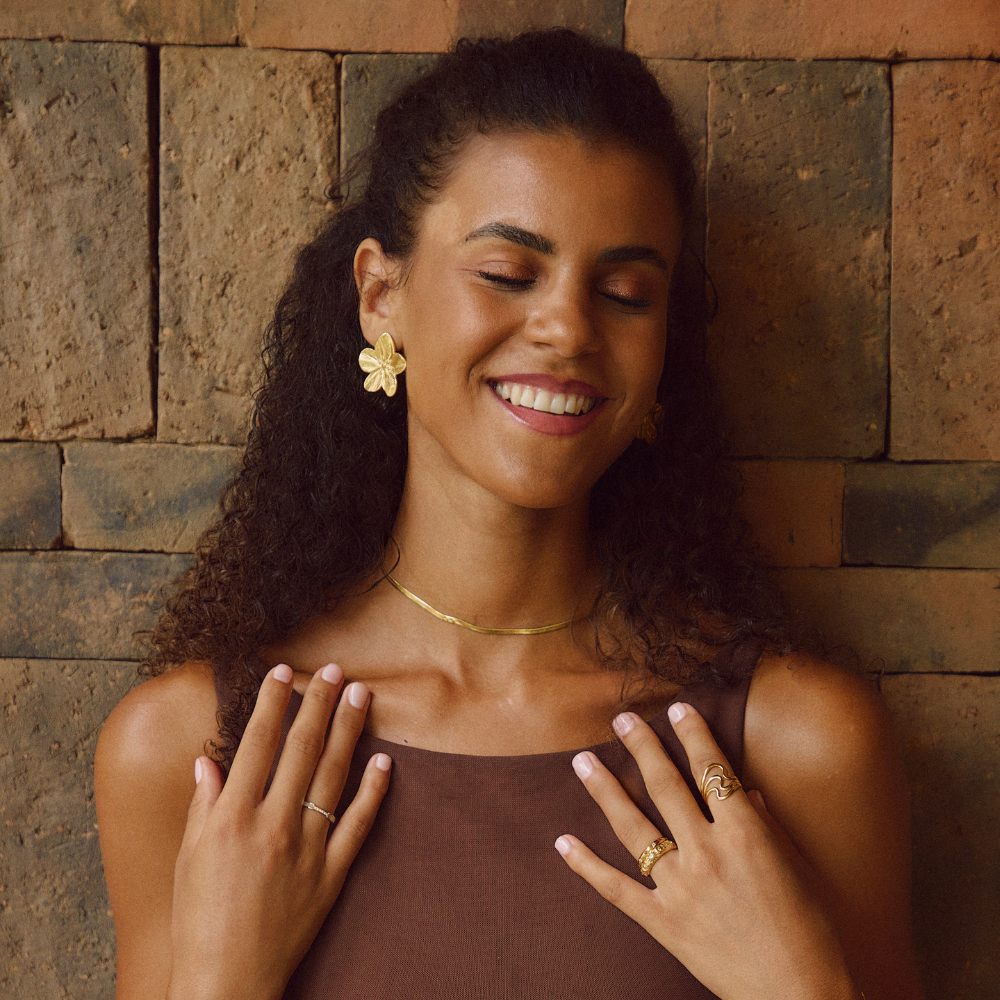 Pendientes de Oro Floral