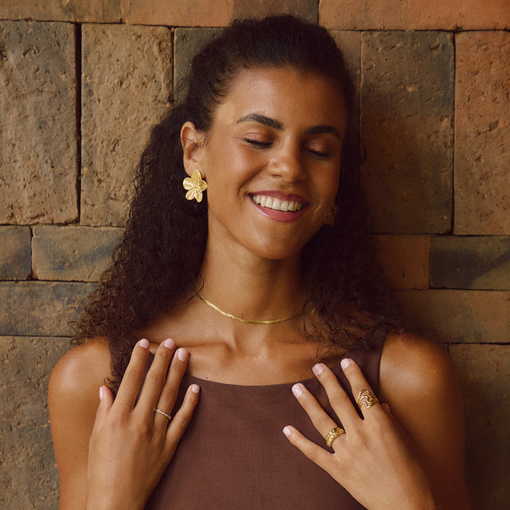 Pendientes de Oro Floral