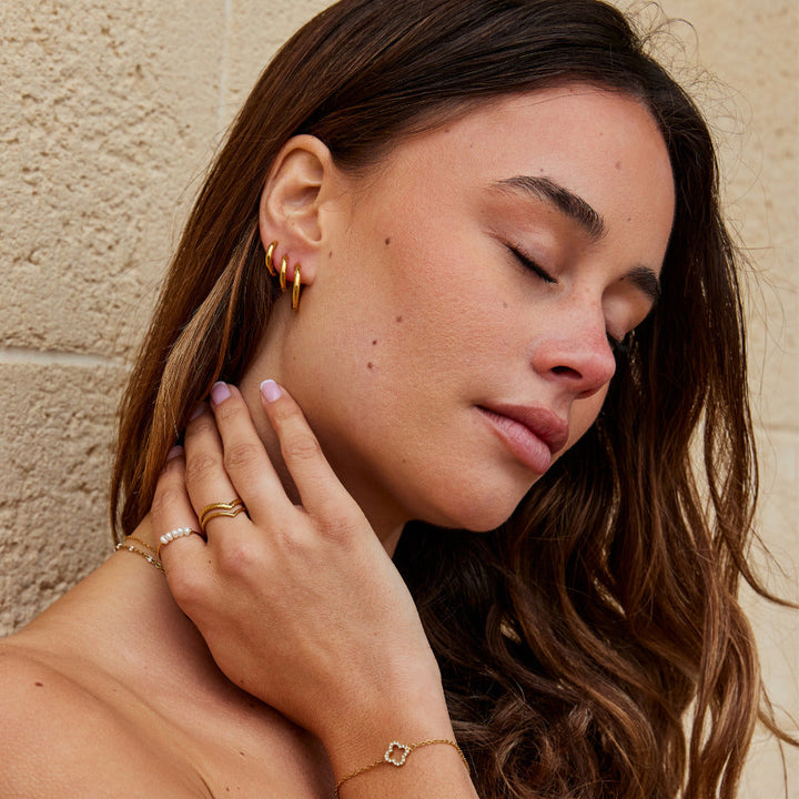 Conjunto de Mini Aros Dorados Trio