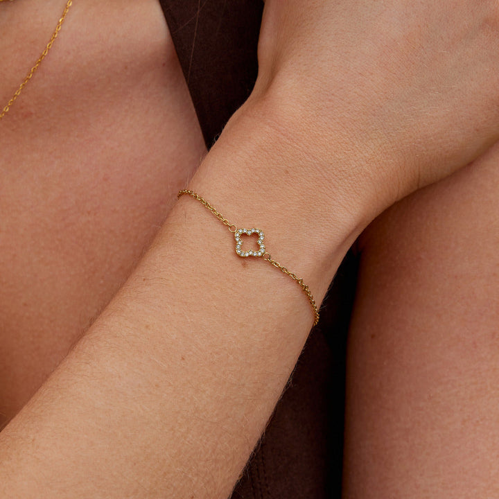 Pulsera de Trébol de Cristal de Luxe
