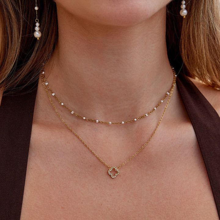 Collar de Trébol de Cristal de Lujo