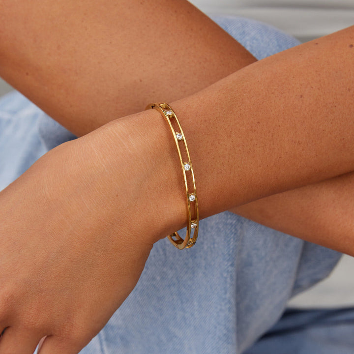 Brazalete de Cristal y Oro Sofía