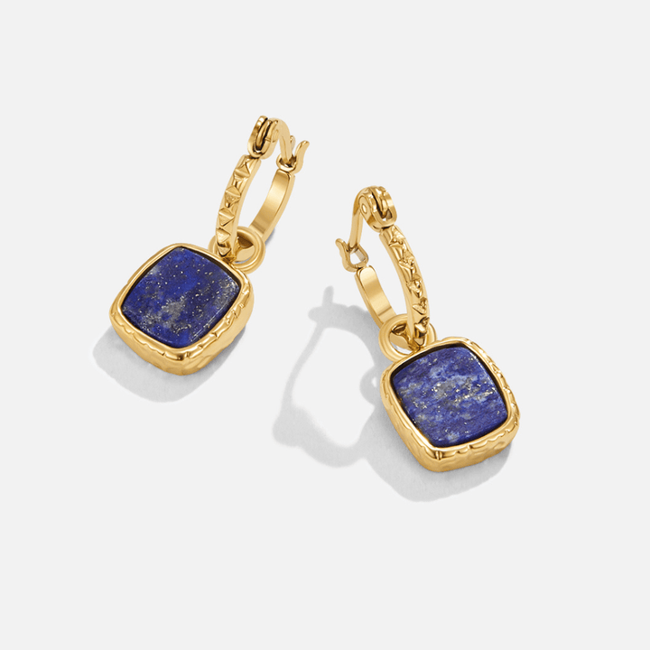 Pendientes de aro de piedra azul Astoria