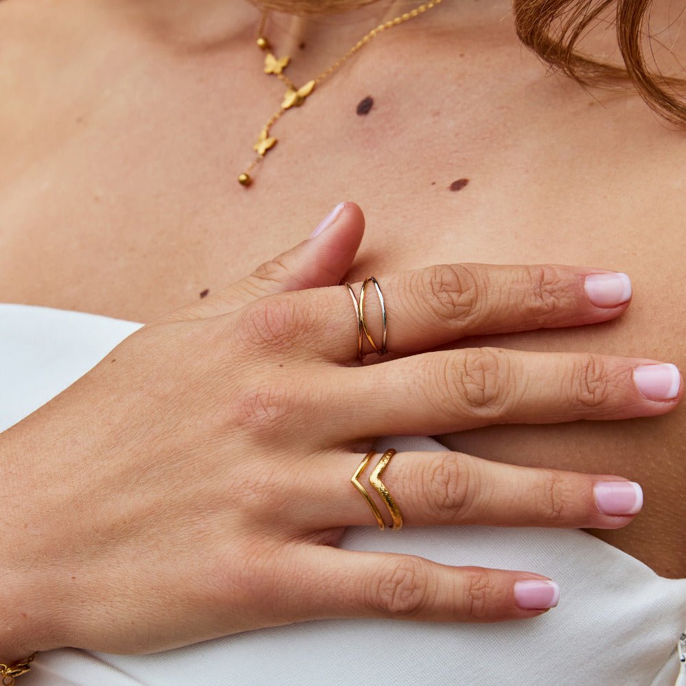 Anillo en Capas de Tres Tonos Ayla