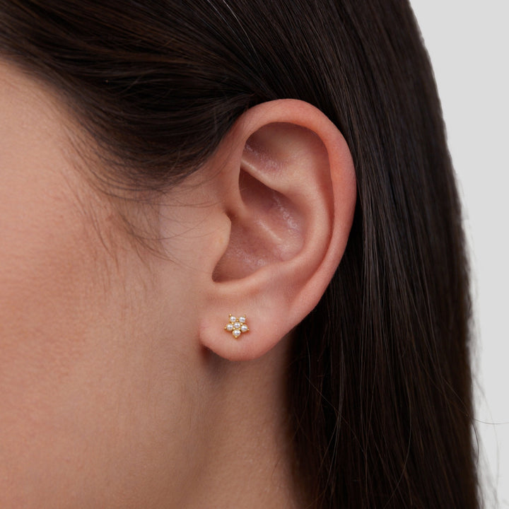 Pendientes de Perlas Florales en Flor