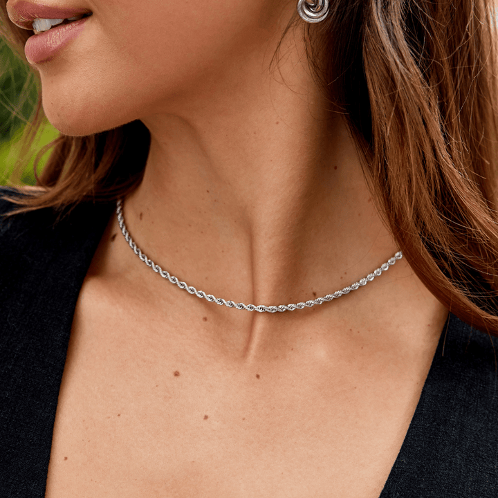 Collar de Cadena Torcida de Plata Calla