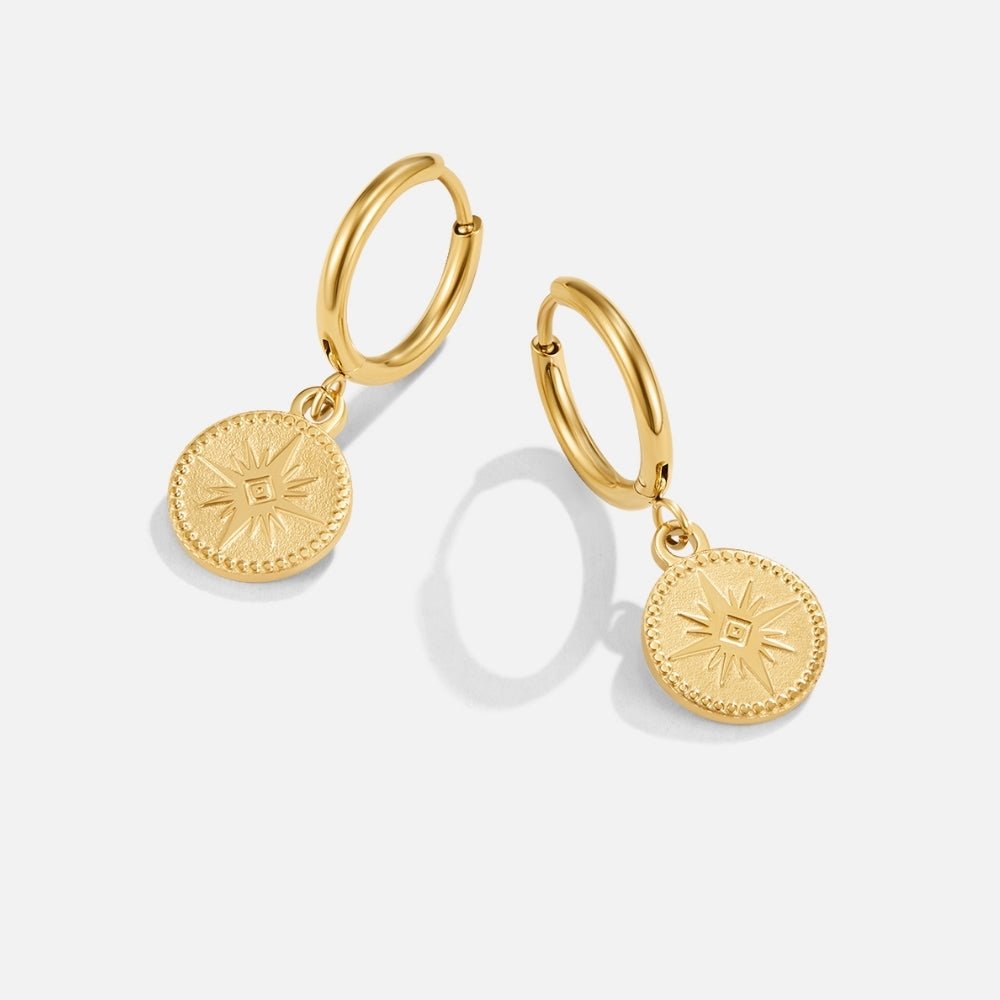 Pendientes de Moneda de Oro Celestial