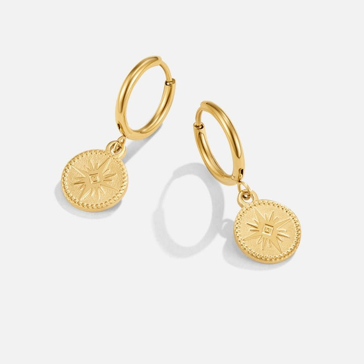Pendientes de Moneda de Oro Celestial