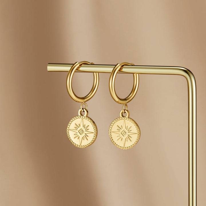 Pendientes de Moneda de Oro Celestial