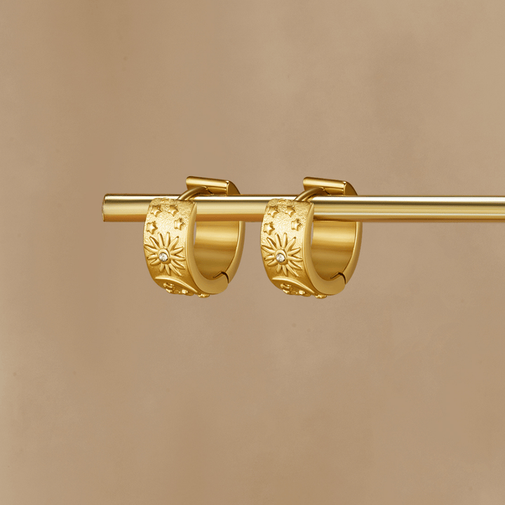 Pendientes de aro de oro celestial