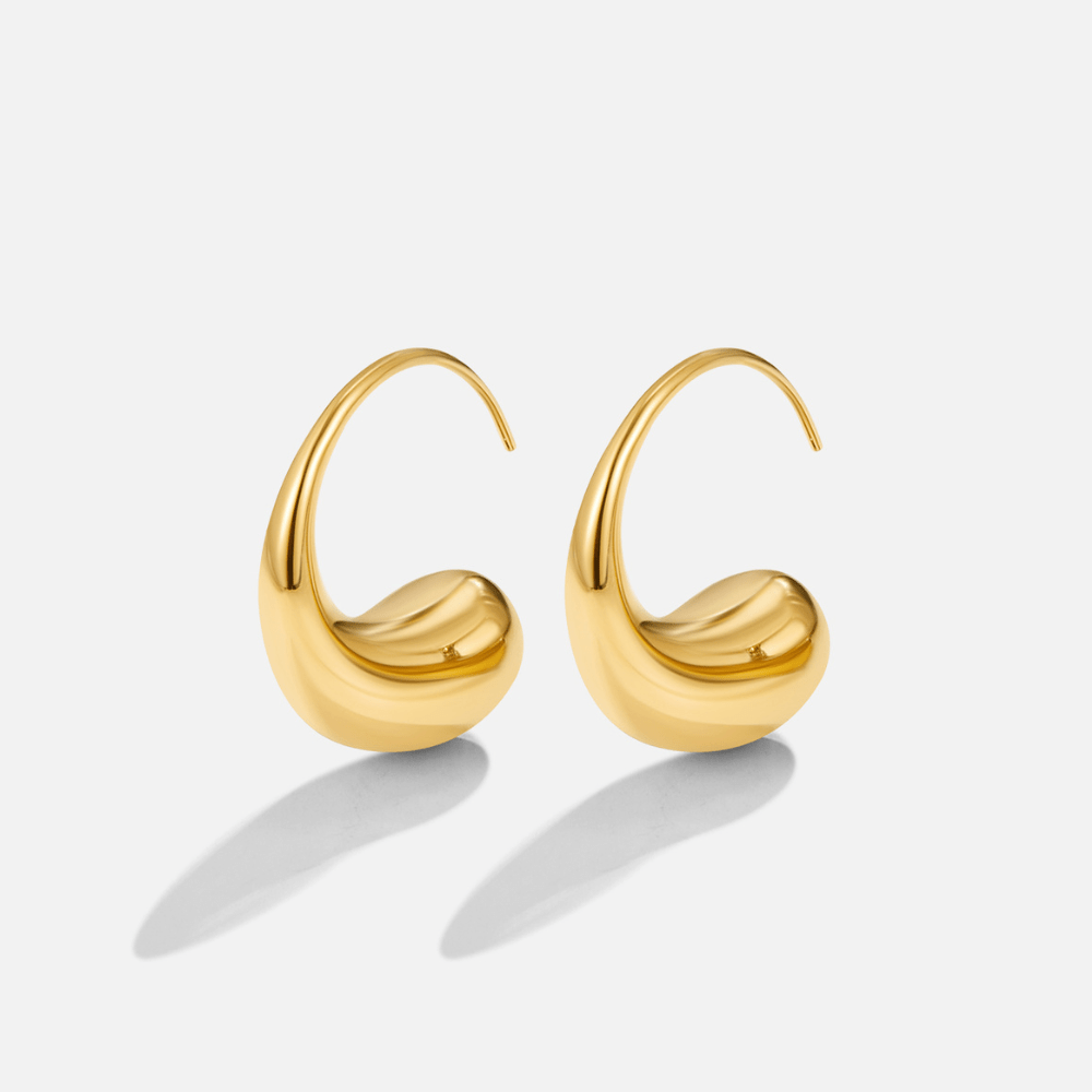 Pendientes de gota gruesa de oro
