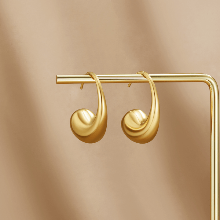 Pendientes de gota gruesa de oro