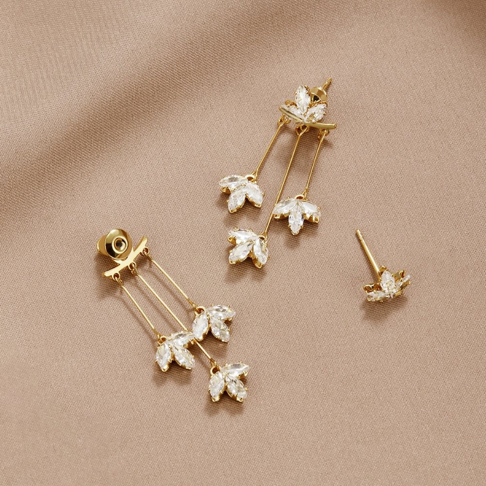 Pendientes de Cascada de Loto de Cristal