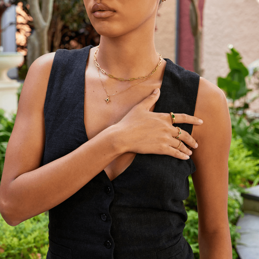 Anillo de Oro Ámbar y Esmeralda