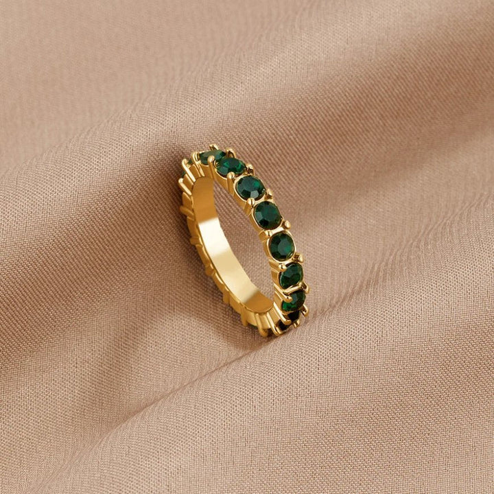 Anillo de Cristal Esmeralda 18K
