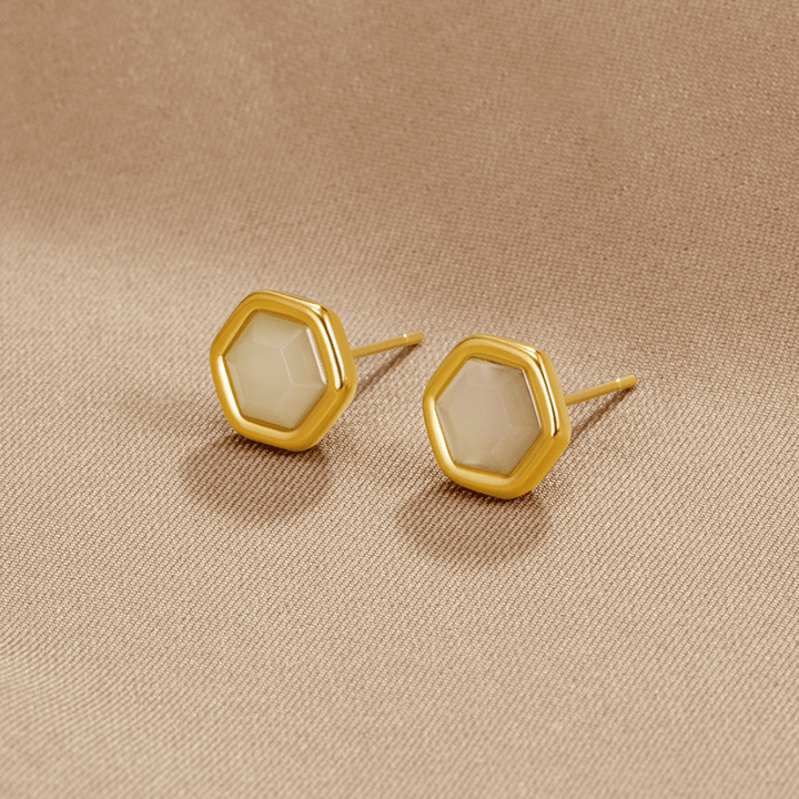 Pendientes de Stud Eva Moonstone