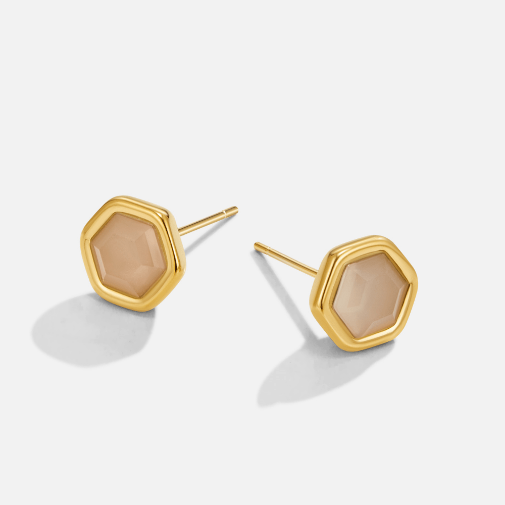 Pendientes de Stud Eva Moonstone