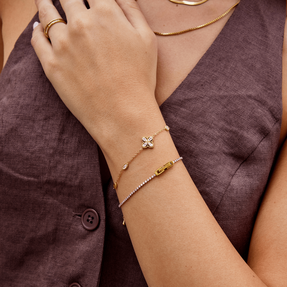 Pulsera de Encanto de Cuatro Hojas de Trébol