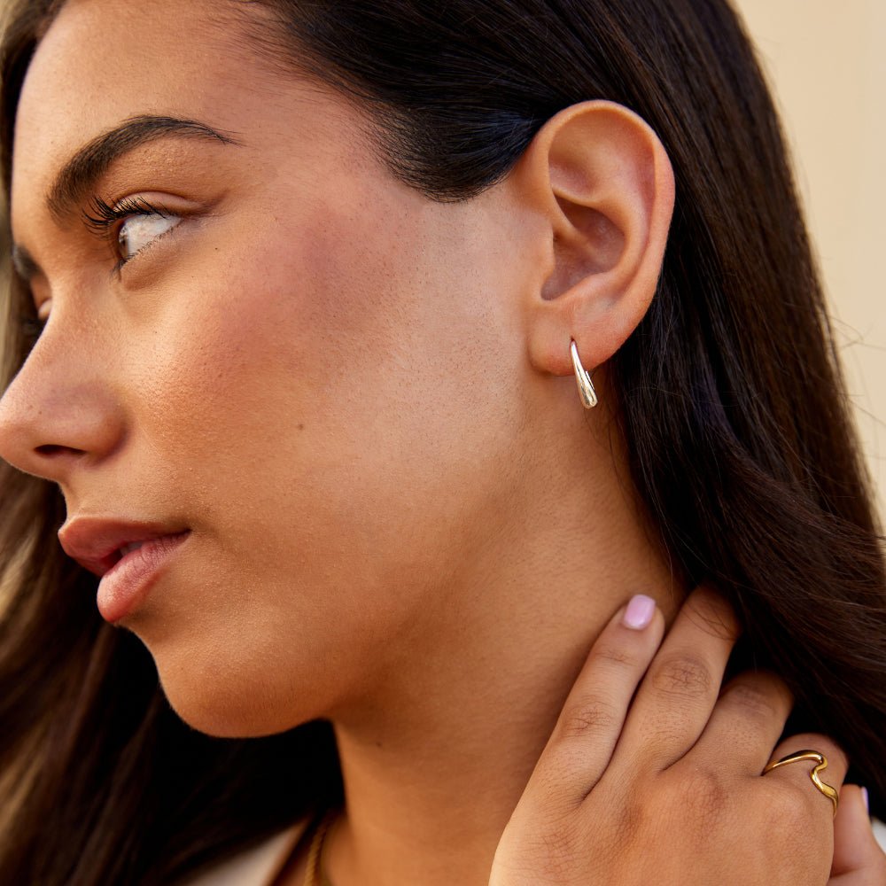 Pendientes de Plata con Gota de Agua Francesca