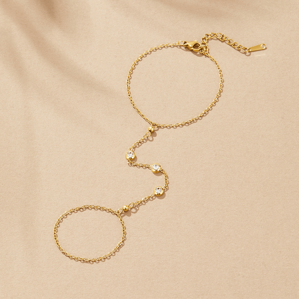 Pulsera de Cadena de Mano de Cristal Freya