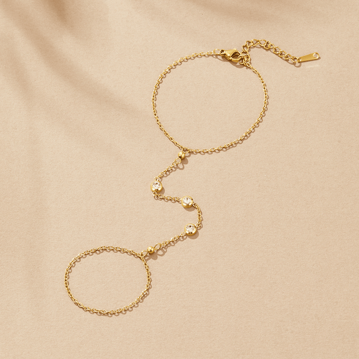 Pulsera de Cadena de Mano de Cristal Freya