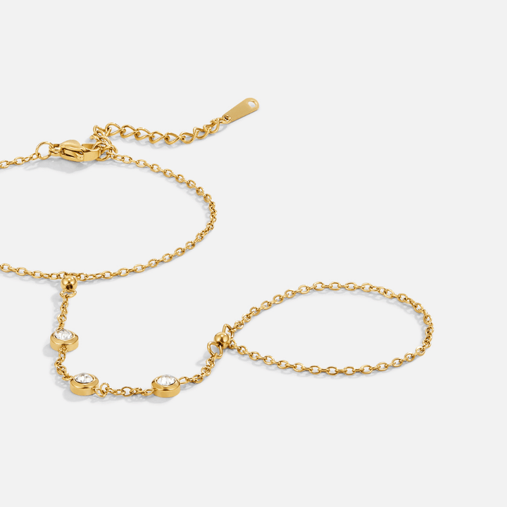 Pulsera de Cadena de Mano de Cristal Freya