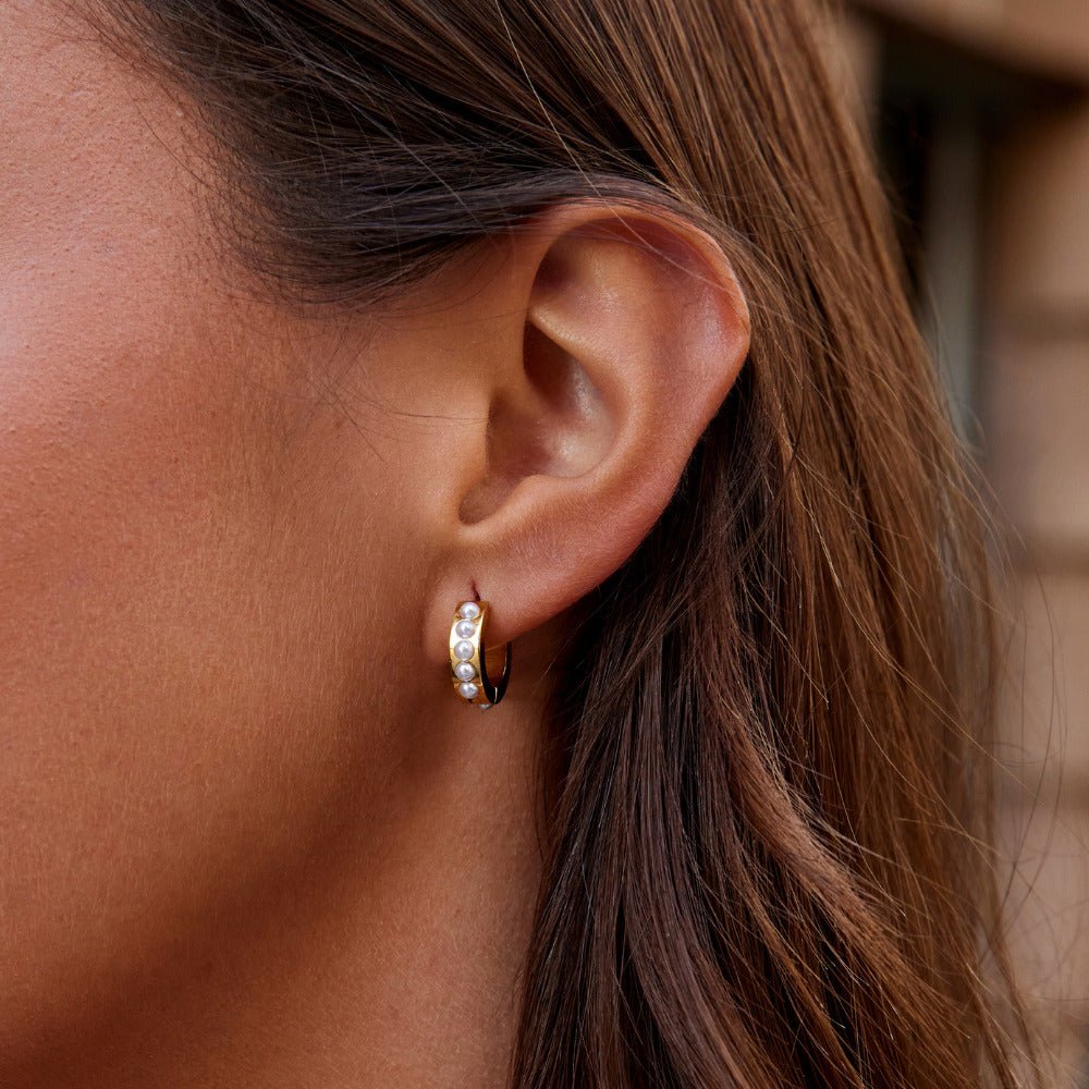 Pendientes de Aro de Perla Eula en Oro