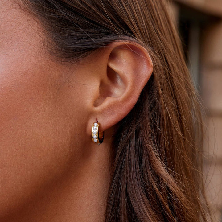 Pendientes de Aro de Perla Eula en Oro