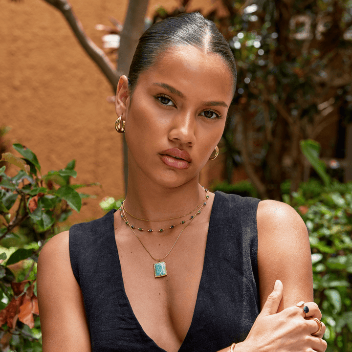 Collar con Colgante de Amazonita Verde