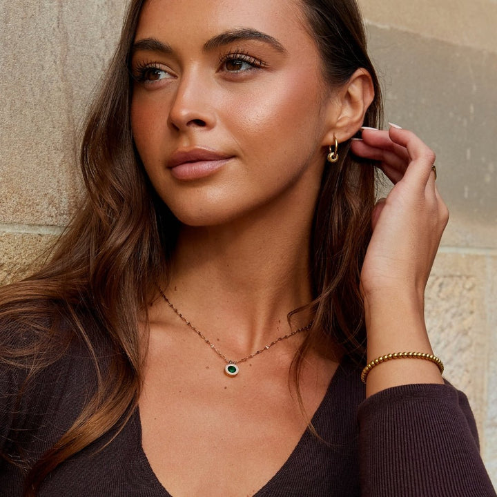 Collar Athena de Cristal Verde