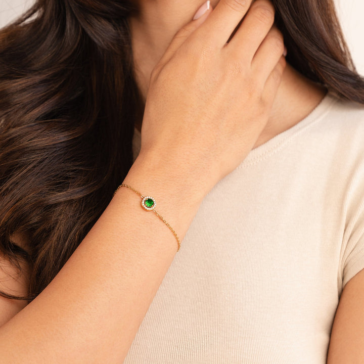 Pulsera de Cristal Esmeralda Verde