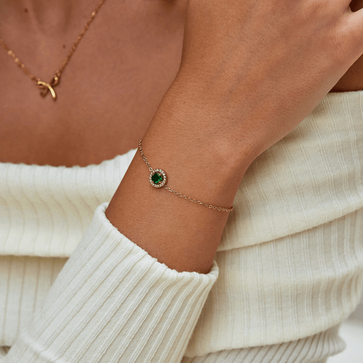 Pulsera de Cristal Esmeralda Verde