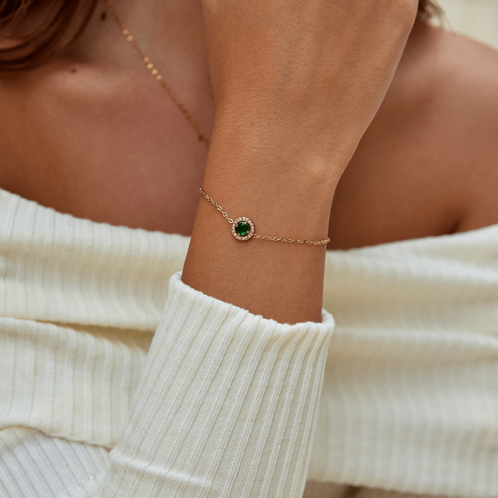 Pulsera de Cristal Esmeralda Verde
