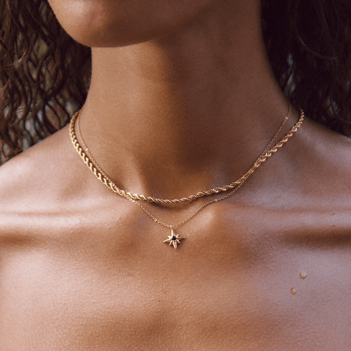 Collar de Cristal Esmeralda Estrella Guía