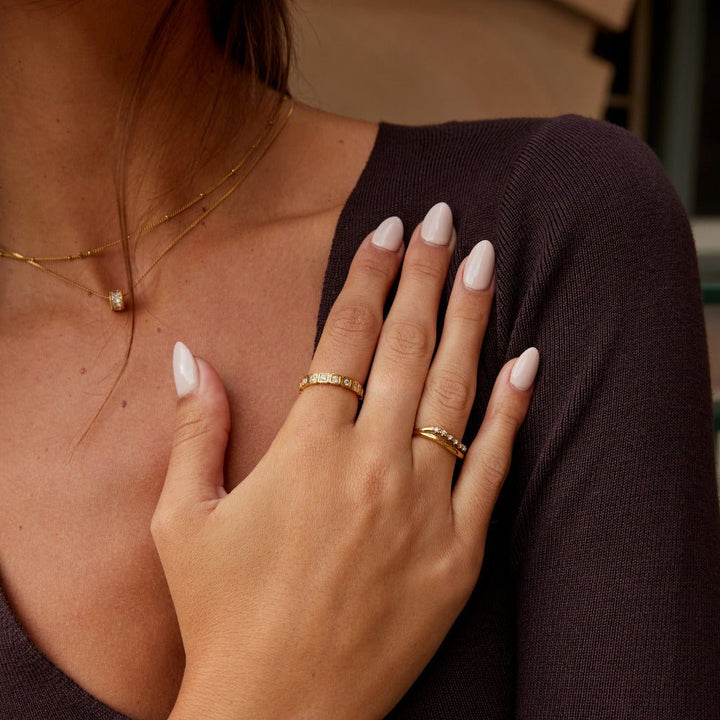 Anillo de Cristal Dorado Hera