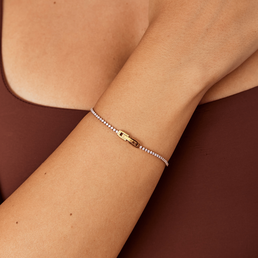 Pulsera de Cristal Rosa Kiera Gold